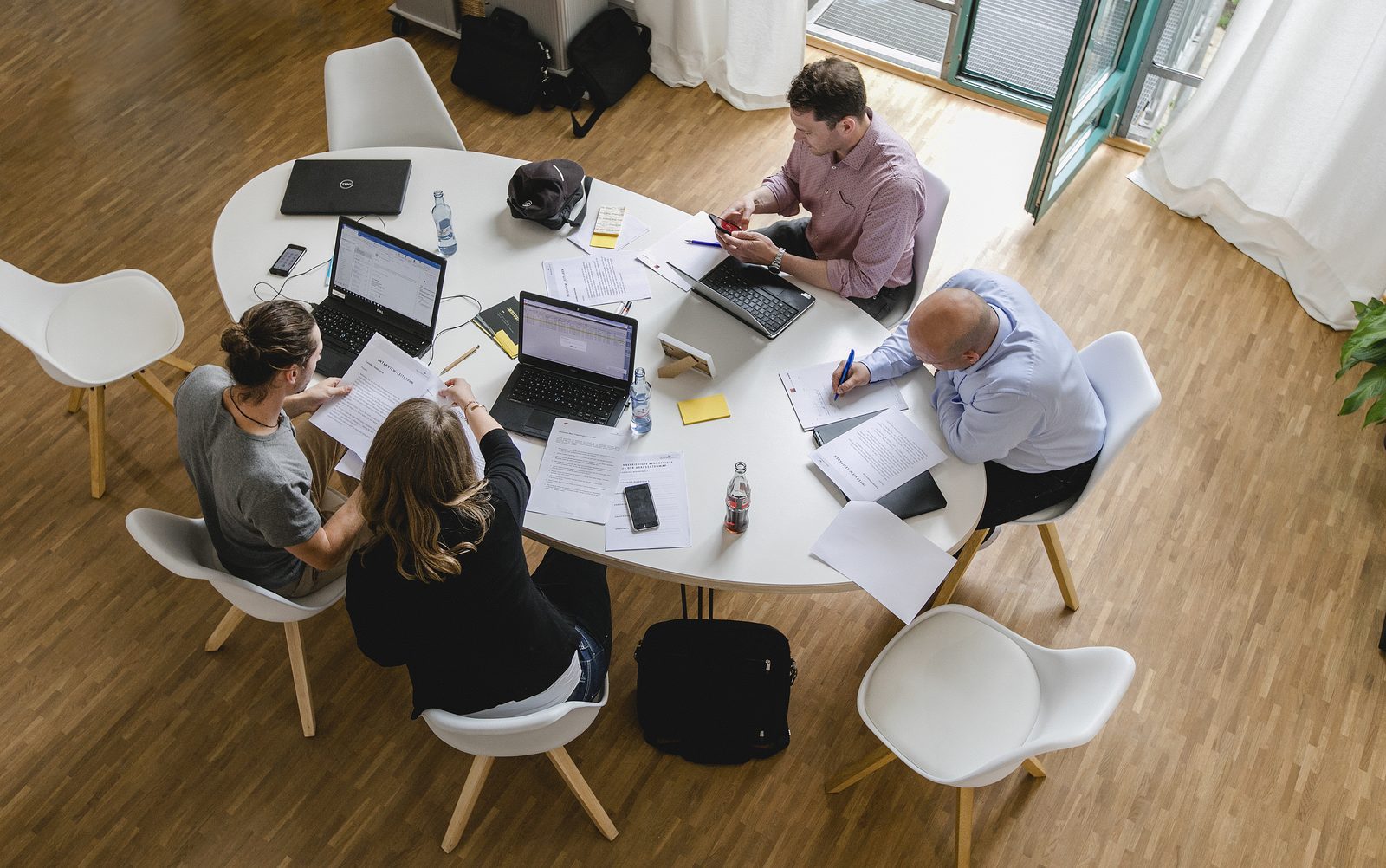 Workshop round table seen from above